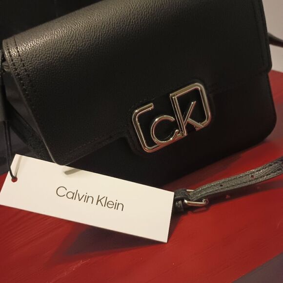 👑👜🔥Calvin Klein Leather Shopper Crossbody Bag W/REMOVABLE STRAP‼️🔥NEW WITH - Picture 10 of 11